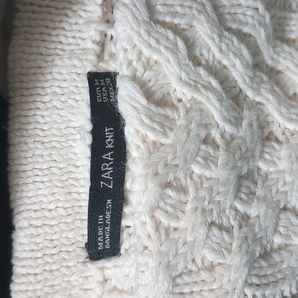 ZARA medium Chic Cream Cable Knit Sweater - Picture 2 of 4